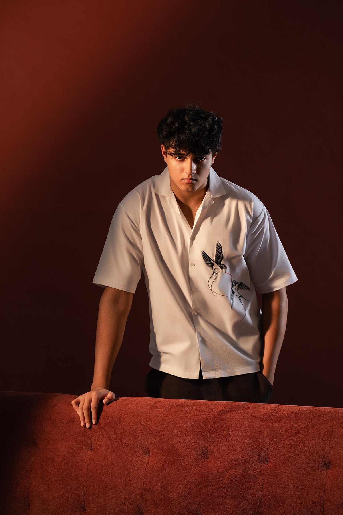 Chihiro Thread Theory Embroidered Shirt – Pearl White